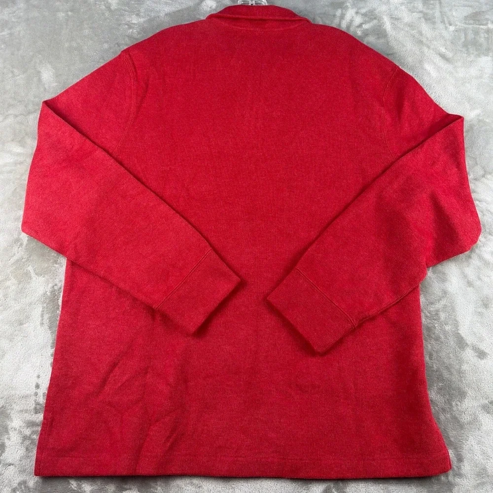 Polo Ralph Lauren Pullover Mens XL Quarter-Zip Red Cotton Ribbed Logo NEW
